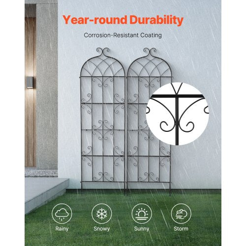 Garden Trellis for Climbing Plants 71 x 20 in 2 Packs Rustproof Metal