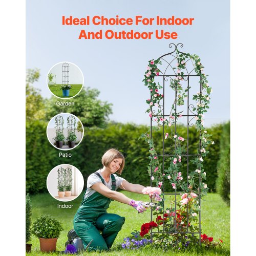 Garden Trellis for Climbing Plants 87 x 20 in 2 Packs Rustproof Metal