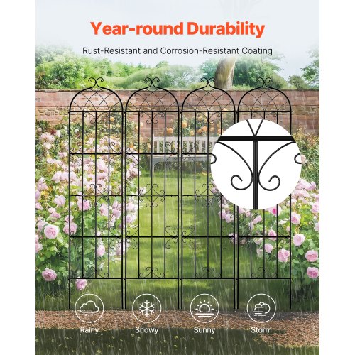 Garden Trellis for Climbing Plants 87 x 20 in 4 Packs Rustproof Metal