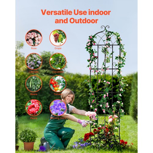 Garden Trellis for Climbing Plants 87 x 20 in 4 Packs Rustproof Metal