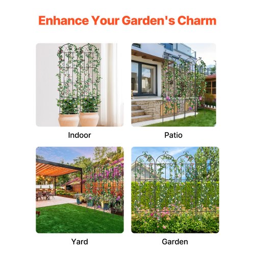 Garden Trellis for Climbing Plants 87 x 20 in 4 Packs Rustproof Metal