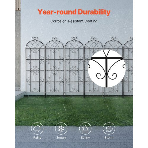 Garden Trellis for Climbing Plants 71 x 20 in 6 Packs Rustproof Metal