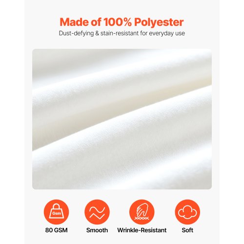 Wrap Around Bed Skirt 15 in Drop White Dust Ruffle Queen Size Three Sides