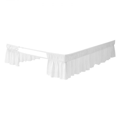 Wrap Around Bed Skirt 15 in Drop White Dust Ruffle Queen Size Three Sides