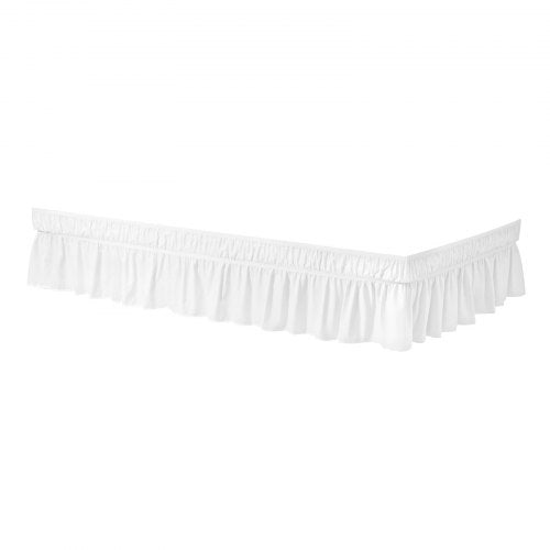 Wrap Around Bed Skirt 15 in Drop White Dust Ruffle Queen Size Three Sides