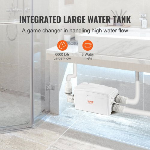 Macerator Pump 350W 6000 Lh Flow 23 ft7 m Head Macerator Sewerage Sump