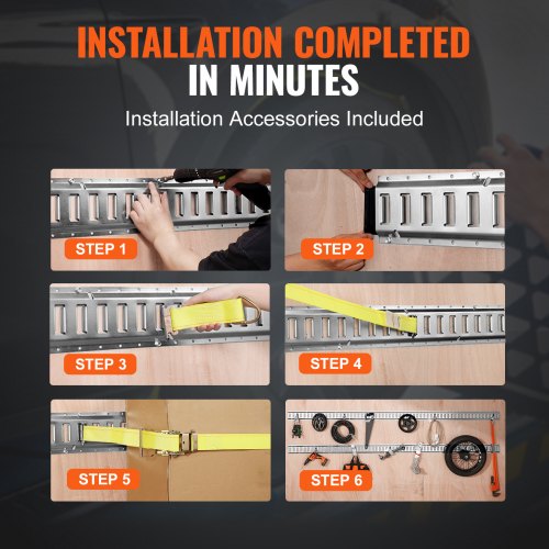 E Track TieDown Rail Kit 24PCS 5 ETracks Set Includes 8 Steel Rails 8