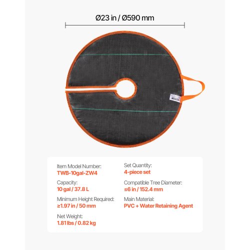 Tree Watering Rings 4 Packs 10 Gallons SelfWatering Tree Bags Slow