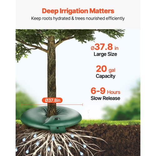 Tree Watering Rings 4 Pcs 20 Gallons Tree Watering Bags 69 Hours Slow
