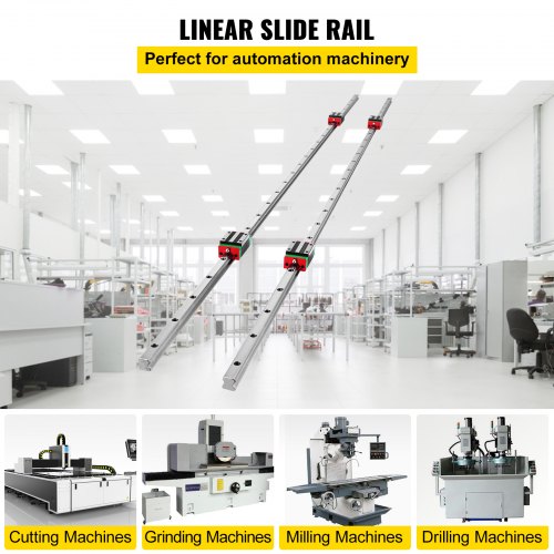 Linear Rail HSR151500mm 2pcs Linear Guideway Rail4X Square Type Carriage