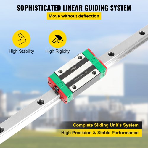 Linear Rail HSR151500mm 2pcs Linear Guideway Rail4X Square Type Carriage
