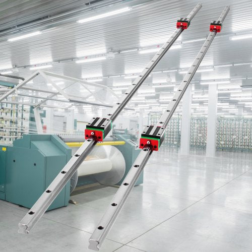 Linear Rail HSR151500mm 2pcs Linear Guideway Rail4X Square Type Carriage