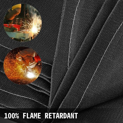 6 x 10 Ft Welding Blanket Black Fiberglass Blanket Portable Fiberglass Fire
