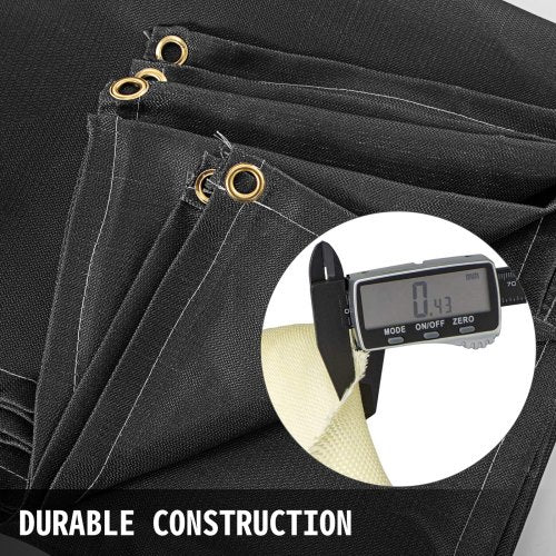 6 x 10 Ft Welding Blanket Black Fiberglass Blanket Portable Fiberglass Fire