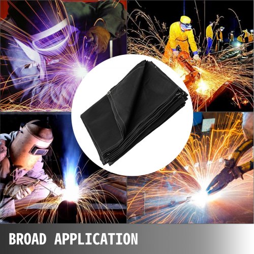 8 x 10 Ft Welding Blanket Black Fiberglass Blanket Portable Fiberglass Fire