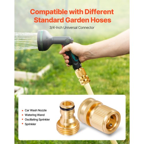 Garden Hose Quick Connect 34 inch Male Female 200 PSI Heavy Duty Solid