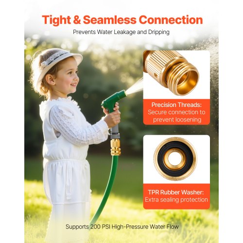 Garden Hose Quick Connect 34 inch Male Female 200 PSI Heavy Duty Solid