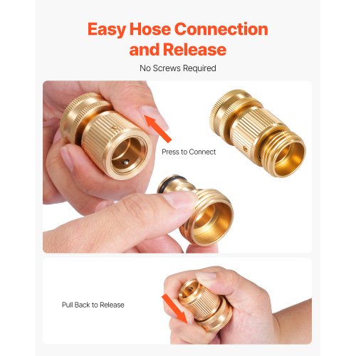 Garden Hose Quick Connect 34 inch Male Female 200 PSI Heavy Duty Solid