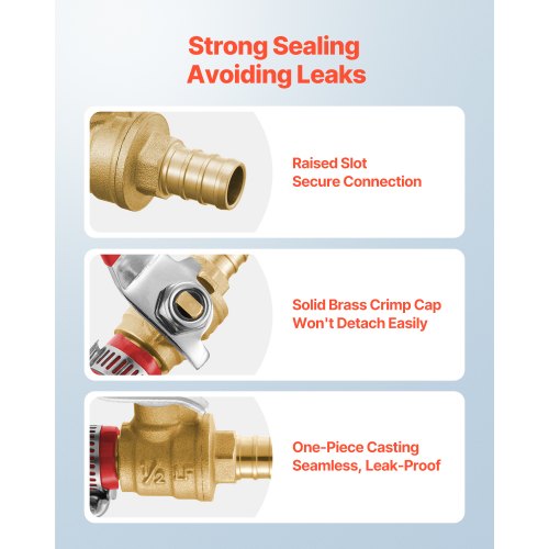PEX Ball Valve 10 Pieces 12 in PEX Brass Ball Valve PEX Full Port Brass