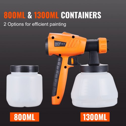 Paint Sprayer 1300W Electric Spray Paint Gun with Air Hose 1300ml and 800