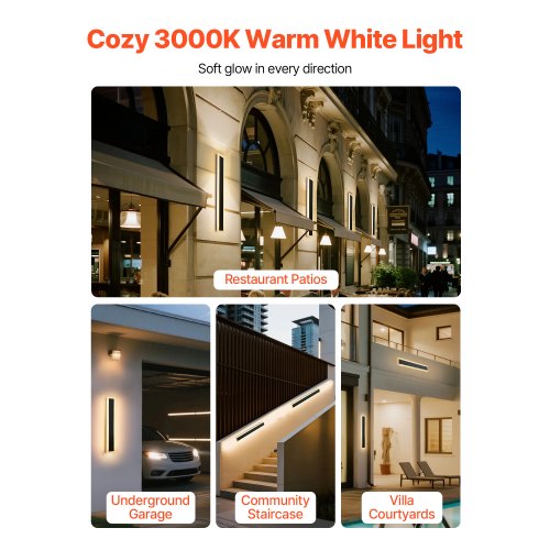 Outdoor Wall Light 23.6 Inch Long Strip Modern Exterior Wall Sconce Light