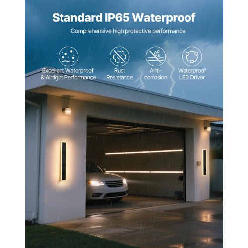 Outdoor Wall Light 23.6 Inch Long Strip Modern Exterior Wall Sconce Light