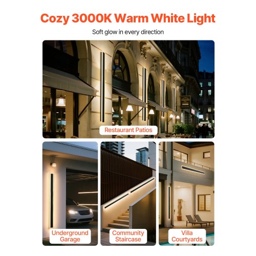 Outdoor Wall Lights 2 Pack 47.2 Inch Long Strip Modern Exterior Wall