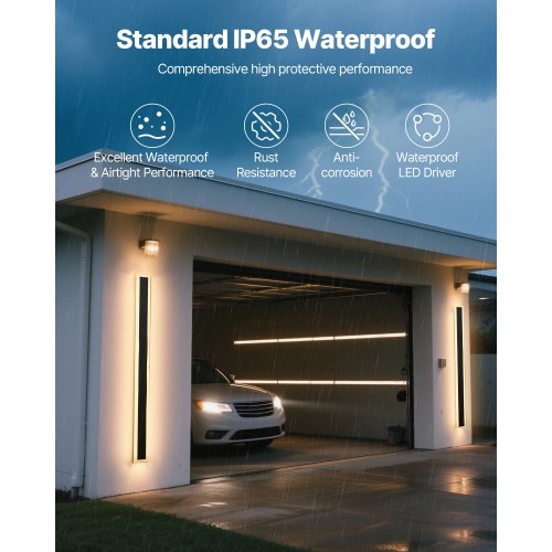 Outdoor Wall Lights 2 Pack 47.2 Inch Long Strip Modern Exterior Wall