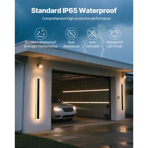 Outdoor Wall Lights 2 Pack 39.4 Inch Long Strip Modern Exterior Wall