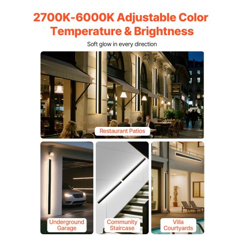 Outdoor Wall Lights 2 Pack 59.1 Inch Long Strip Modern Exterior Wall