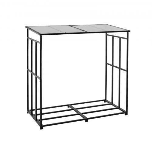 Firewood Rack with Sloped Roof 4 ft Outdoor Firewood Holder 14 Cord Log