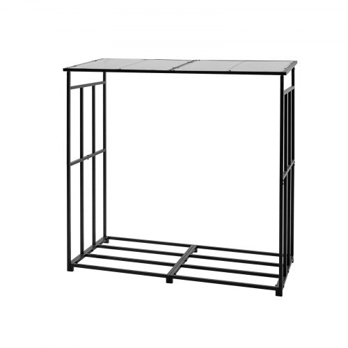 Firewood Rack with Sloped Roof 4 ft Outdoor Firewood Holder 14 Cord Log