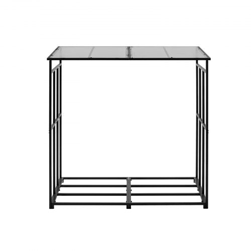 Firewood Rack with Sloped Roof 4 ft Outdoor Firewood Holder 14 Cord Log