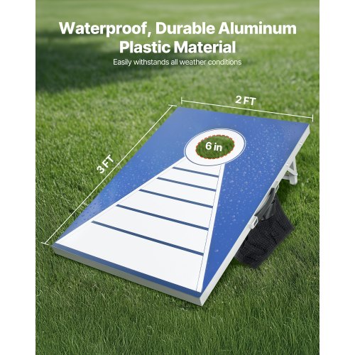 Cornhole Set 3x2 ft Corn Hole Game Boards Aluminum Weatherproof Portable