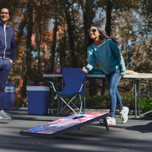 Cornhole Set 3x2 ft Corn Hole Game Boards MDF Wood Portable Toss Board