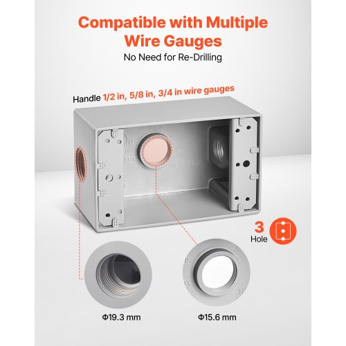 Outdoor Electrical Box 45 x 28 x 2 in Weatherproof Outlet Junction Box