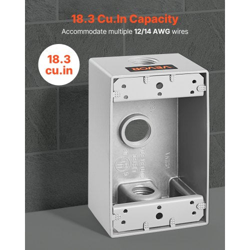 Outdoor Electrical Box 45 x 28 x 2 in Weatherproof Outlet Junction Box