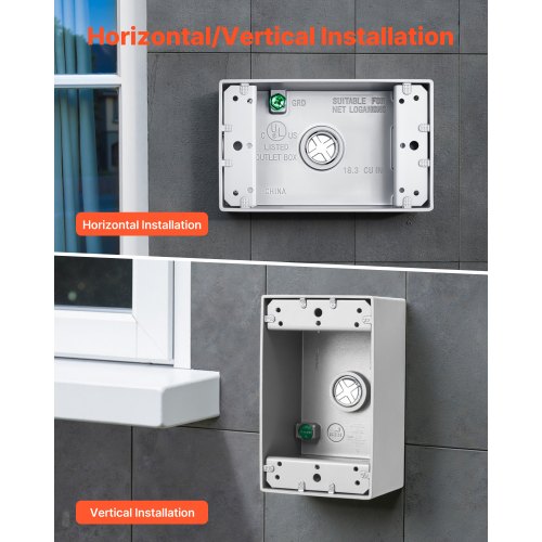 Outdoor Electrical Box 45 x 28 x 2 in Weatherproof Outlet Junction Box