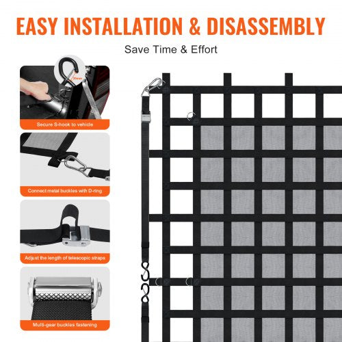 Cargo Net 96 in x 81 in Heavy Duty Truck Cargo Net for Truck Bed 4