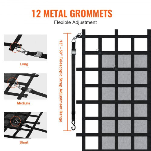 Cargo Net 72 in x 57 in Heavy Duty Truck Cargo Net for Truck Bed 4