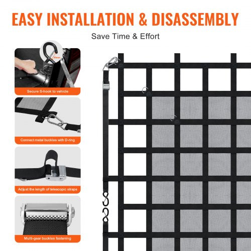 Cargo Net 72 in x 57 in Heavy Duty Truck Cargo Net for Truck Bed 4