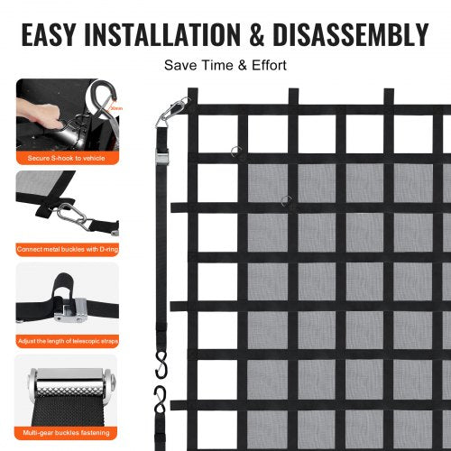 Cargo Net 72 in x 57 in Heavy Duty Truck Cargo Net for Truck Bed 4