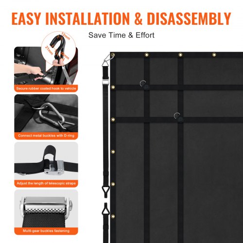 Cargo Net 72 in x 57 in Heavy Duty Truck Cargo Net for Truck Bed 4