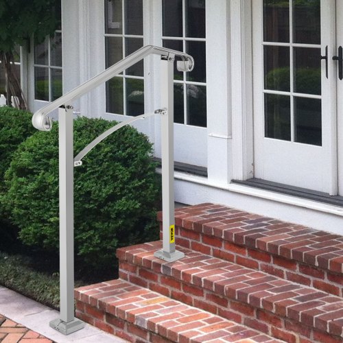 Outdoor Stair Railing Fit 2 or 3 Steps Alloy Metal Handrailing Front Porch