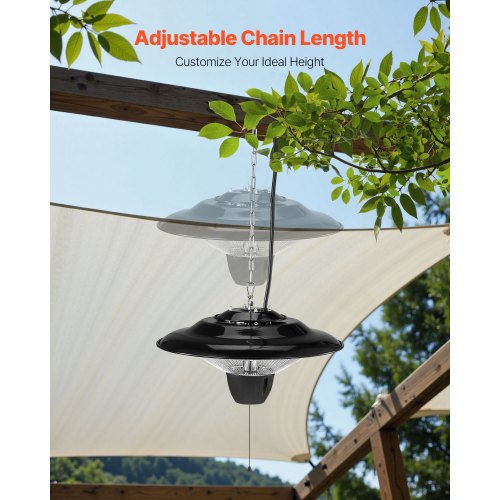 Hanging Patio Heater 1500W Electric Space Infrared Heater IP34 Protection