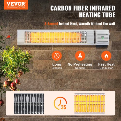 Infrared Heater 1500W Remote Control Electric Space Infrared Heater IP65