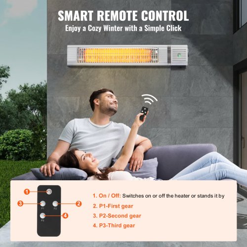 Infrared Heater 1500W Remote Control Electric Space Infrared Heater IP65