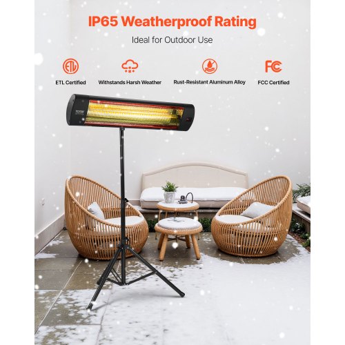 Infrared Heater 1500W Electric Space Heater with Remote Control LED Screen