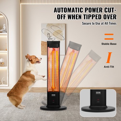 Infrared Heater 1500W Remote Control Electric Space Heater Patio Heater w