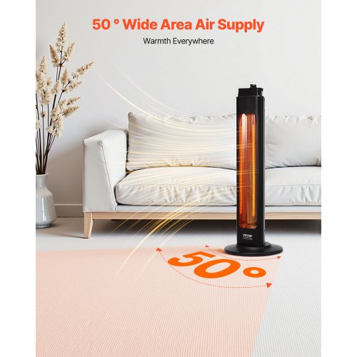 Infrared Heater 1500W Electric Space Heater with Remote Control 3 Speeds